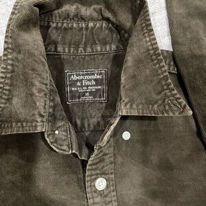 Abercrombie & Fitch Olive Green Corduroy Shirt Jacket